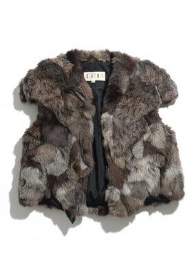D.H.E. Authentic rabbit fur vest - great to wear at Coachella and Burning Man